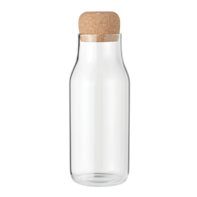 Picture of GLASS BOTTLE CORK LID 600 ML in White