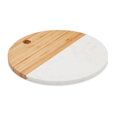 Picture of MARBLE &  BAMBOO SERVING BOARD in Brown.