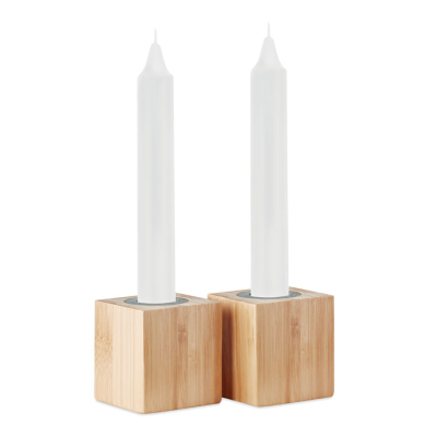 Picture of 2 CANDLE AND BAMBOO HOLDERS