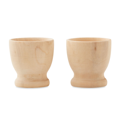 Picture of SET OF 2 WOOD EGG CUP
