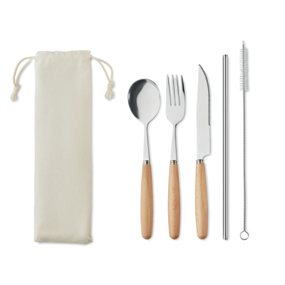 Picture of CUTLERY SET STAINLESS STEEL METAL in Brown.