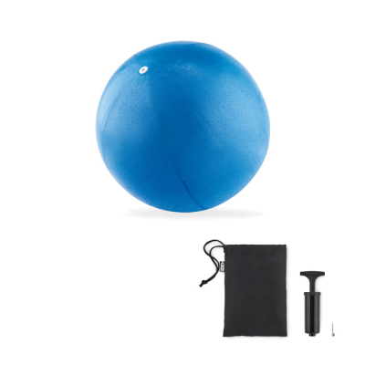 Picture of SMALL PILATES BALL with Pump in Blue.