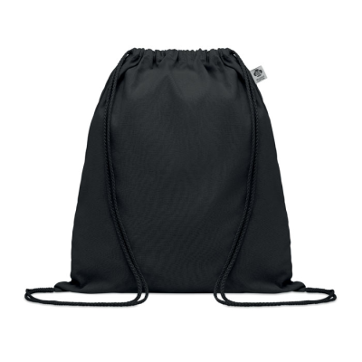 Picture of ORGANIC COTTON DRAWSTRING BAG in Black.