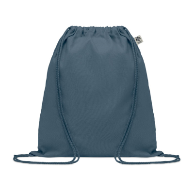 Picture of ORGANIC COTTON DRAWSTRING BAG in Blue.