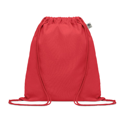 Picture of ORGANIC COTTON DRAWSTRING BAG in Red.