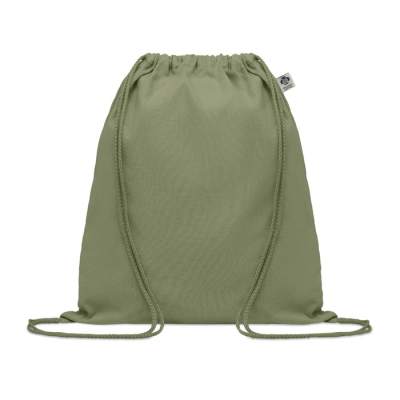 Picture of ORGANIC COTTON DRAWSTRING BAG in Green.