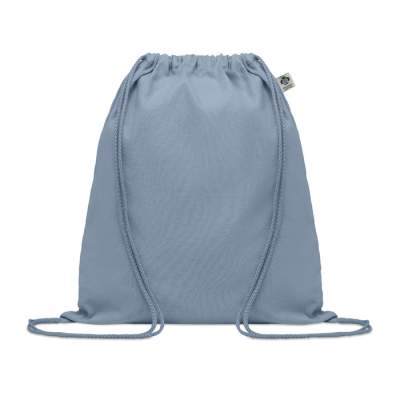 Picture of ORGANIC COTTON DRAWSTRING BAG in Heaven Blue.