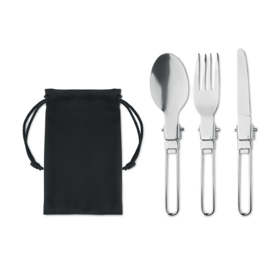 Picture of 3-PIECE CAMPING CUTLERY SET in Black