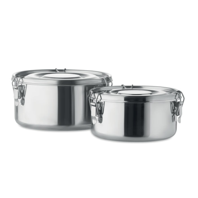 Picture of SET OF 2 STAINLESS STEEL METAL BOXES in Silver