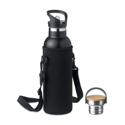 Picture of DOUBLE WALL FLASK 700ML in Black.