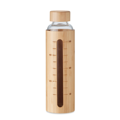 Picture of GLASS BOTTLE BAMBOO LID 600ML
