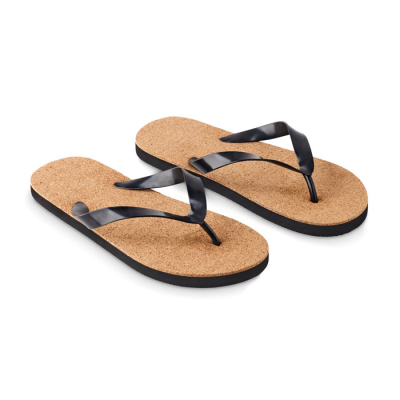 Picture of CORK BEACH SLIPPERS M in Black.