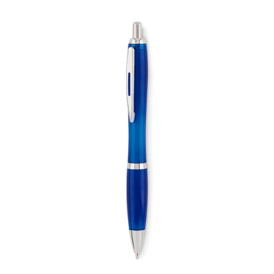 Picture of BALL PEN in Rpet in Transparent Blue.