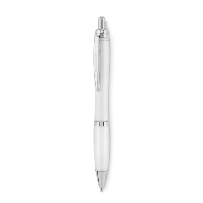 BALL PEN in Rpet in Transparent White.