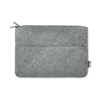 Picture of RPET FELT ZIP LAPTOP BAG in Grey