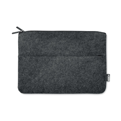 Picture of RPET FELT ZIP LAPTOP BAG in Dark Grey