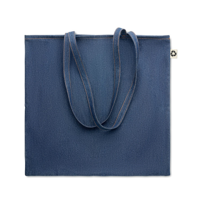 Picture of RECYCLED DENIM SHOPPER TOTE BAG in Blue.