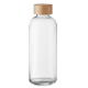 Picture of GLASS BOTTLE 650ML BAMBOO LID in White