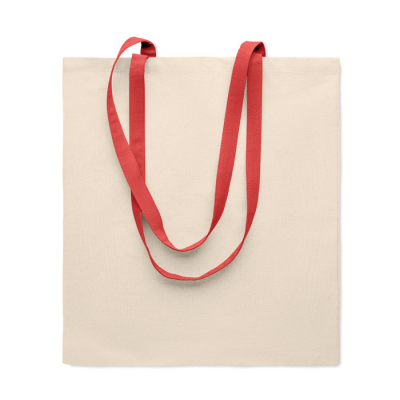 Picture of 140G COTTON SHOPPER TOTE BAG in Red.