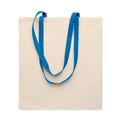 Picture of 140G COTTON SHOPPER TOTE BAG in Royal Blue.