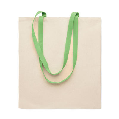 Picture of 140G COTTON SHOPPER TOTE BAG in Lime.