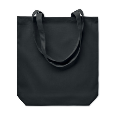 Picture of 270G CANVAS SHOPPER TOTE BAG in Black.