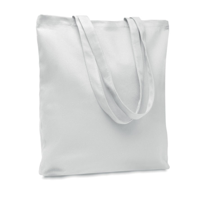 Picture of 270G CANVAS SHOPPER TOTE BAG in White.
