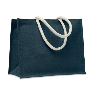 Picture of JUTE BAG with Cotton Handle in Blue.