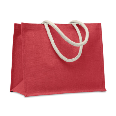 Picture of JUTE BAG with Cotton Handle in Red.