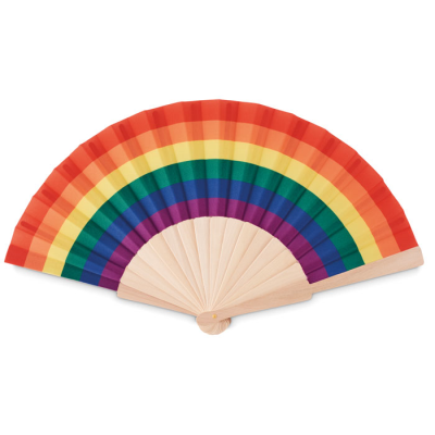 Picture of RAINBOW WOOD HAND FAN