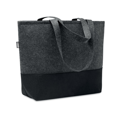Picture of RPET FELT SHOPPER TOTE BAG in Grey.