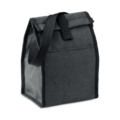 Picture of 600D RPET THERMAL INSULATED LUNCH BAG in Black.