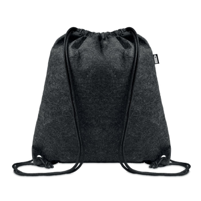 Picture of RPET FELT DRAWSTRING BAG in Grey.