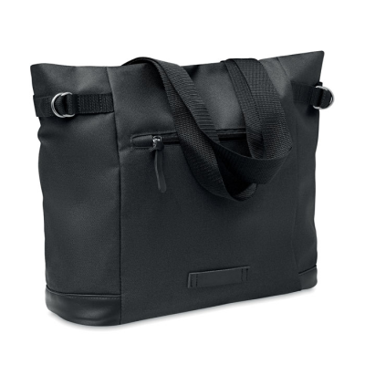 Picture of 600D RPET SHOULDER BAG in Black.