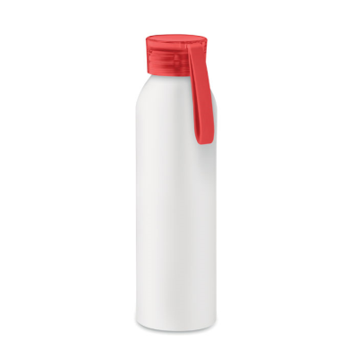 Picture of RECYCLED ALUMINUM BOTTLE. 600ml in White & Red