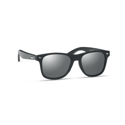 Picture of SUNGLASSES with Bamboo Arms in Shiny Silver.