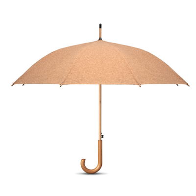 25 INCH CORK UMBRELLA in Brown.