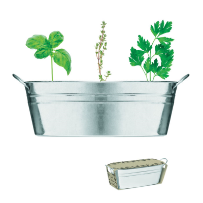 Picture of ZINC TUB with 3 Herbs Seeds in Silver