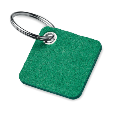 Picture of RPET FELT KEYRING in Green.