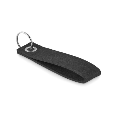 Picture of RPET FELT KEYRING in Black