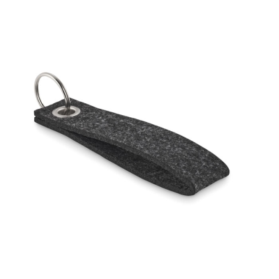 Picture of RPET FELT KEYRING in Dark Grey