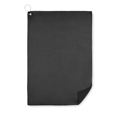 Picture of PET GOLF TOWEL with Hook Clip in Black.