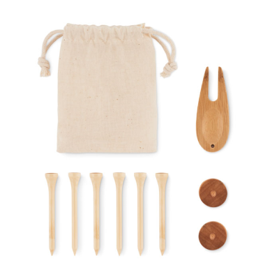 Picture of GOLF ACCESSORIES SET in Pouch in Brown.