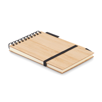 Picture of A6 BAMBOO NOTE PAD with Pen in Black