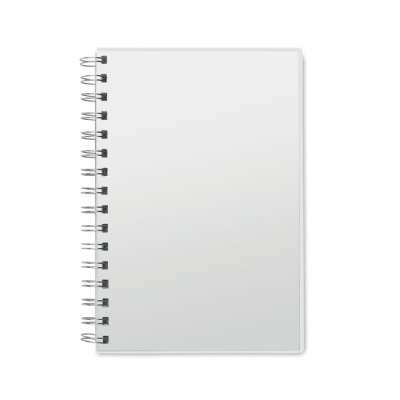 Picture of A5 RPET NOTE BOOK RECYCLED LINED in White.