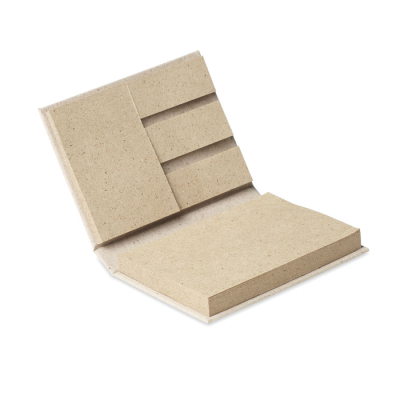 Picture of RECYCLED & GRASS STICKY MEMO PAD in Brown.