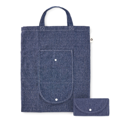 Picture of FOLDING SHOPPER TOTE BAG 140G in Blue.