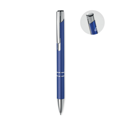 Picture of RECYCLED ALUMINIUM METAL BALL PEN in Blue.