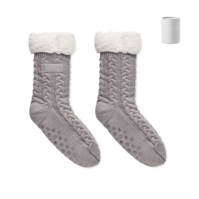 Picture of PAIR OF SLIPPER SOCKS M in Grey