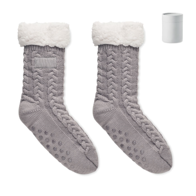 Picture of PAIR OF SLIPPER SOCKS L in Grey.